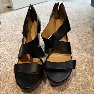 Michael Kors Black Wedge Sandals